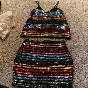 Express Multicolor Sequin Dress